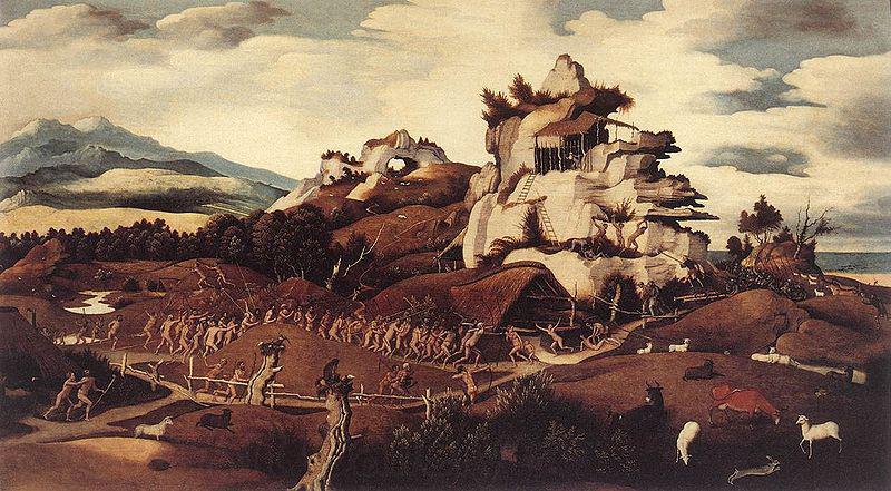 Jan Mostaert Landscape with an Episode from the Conquest of America or Discovery of America Norge oil painting art